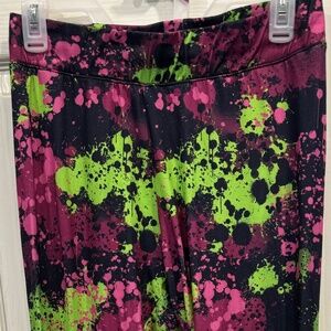 SissyCos large women long leggings pink green like new bright and colorful
